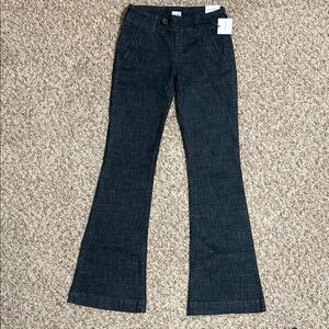 Dark Blue Flared Trouser Jeans
